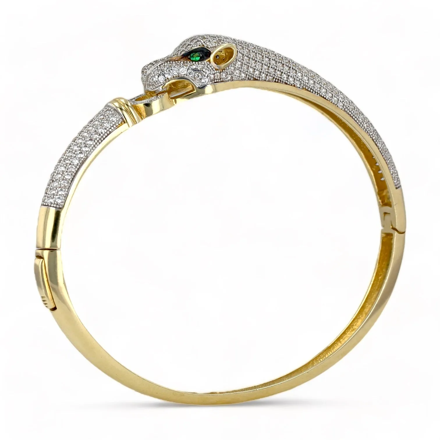 10K Yellow Gold Panther bangle-H154