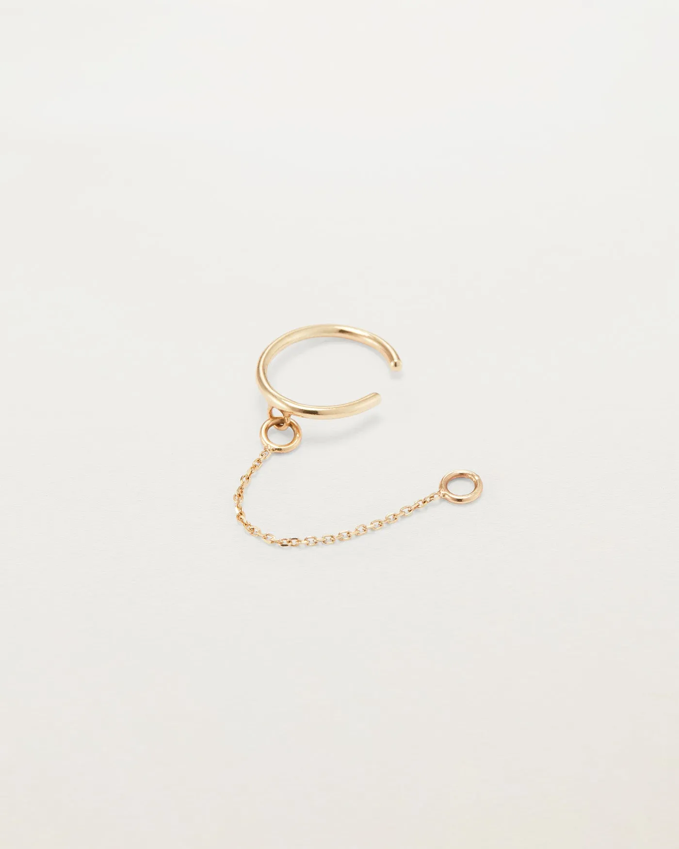 14K Gold Ear Cuff with Chain