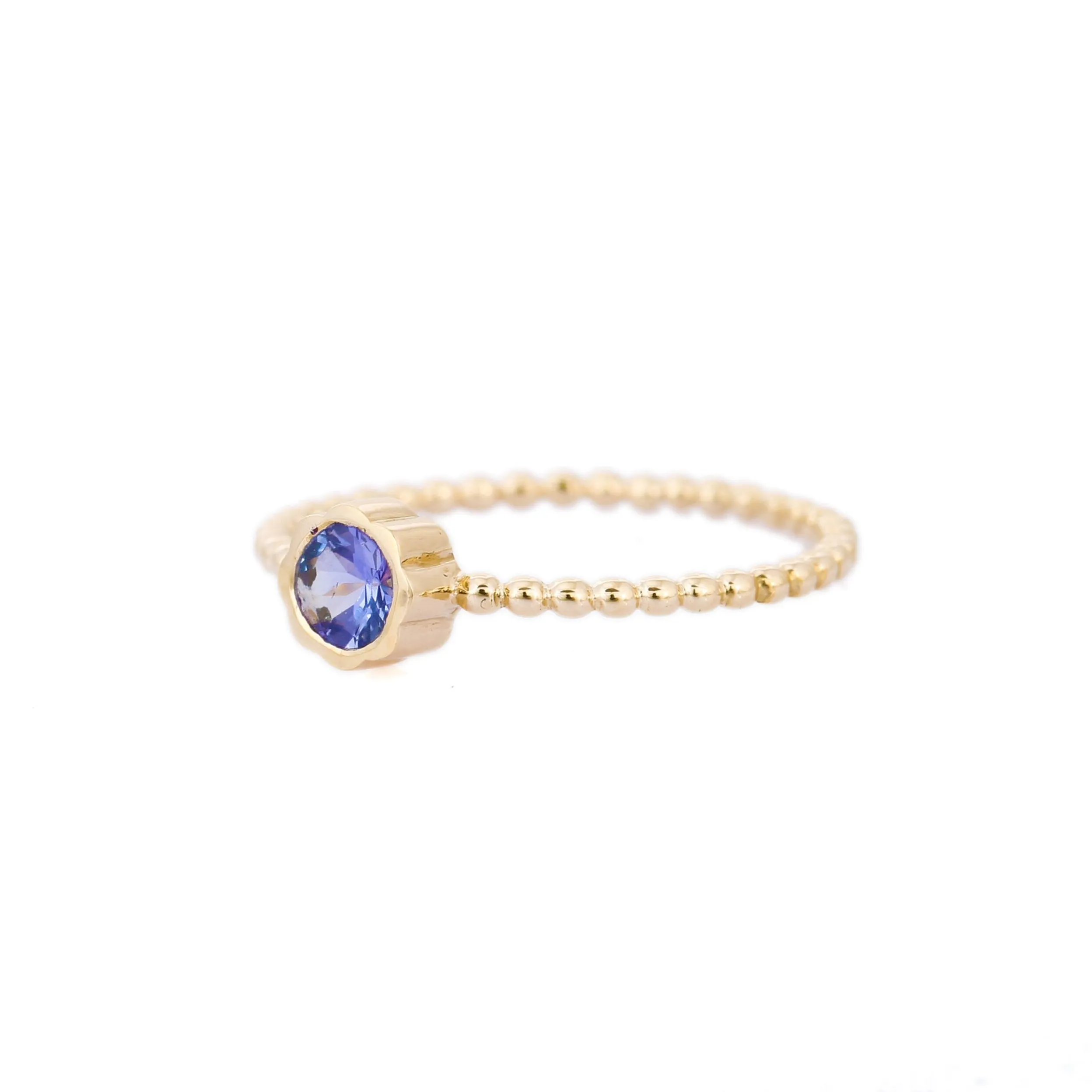 14K Gold Natural Tanzanite Gemstone Ring