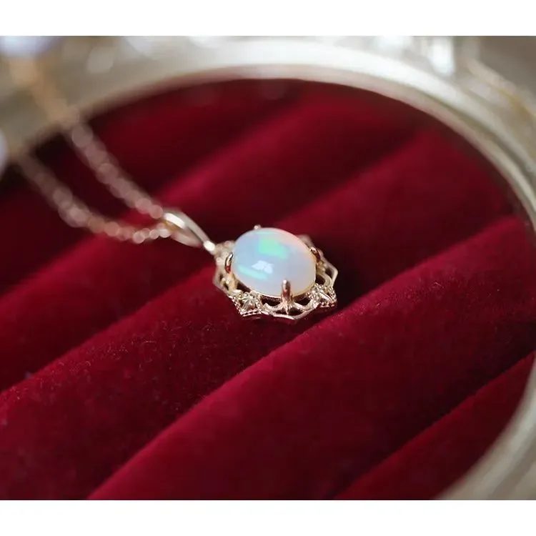 14K Gold Opal Necklace