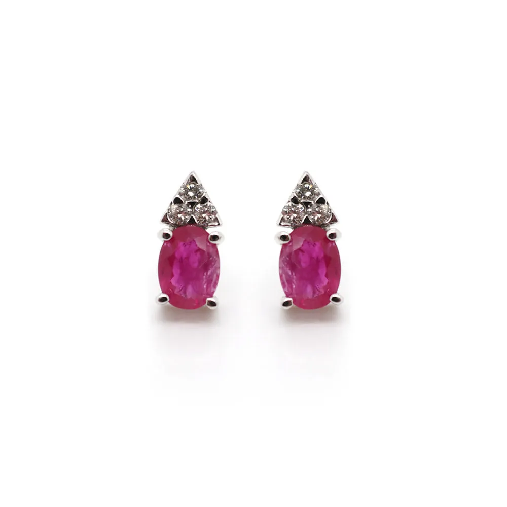 14k Ruby and Diamond Earrings