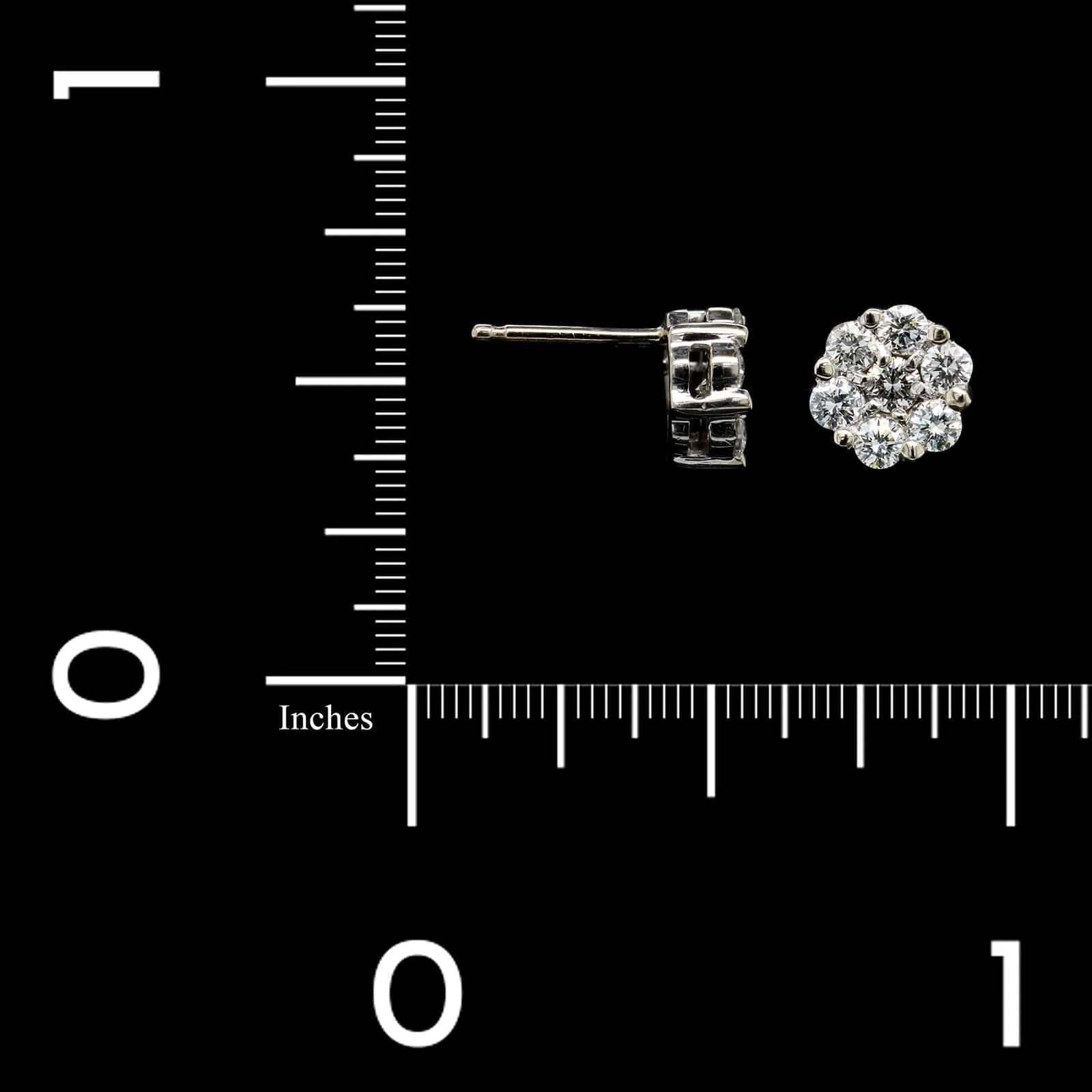 14K White Gold Estate Diamond Earrings