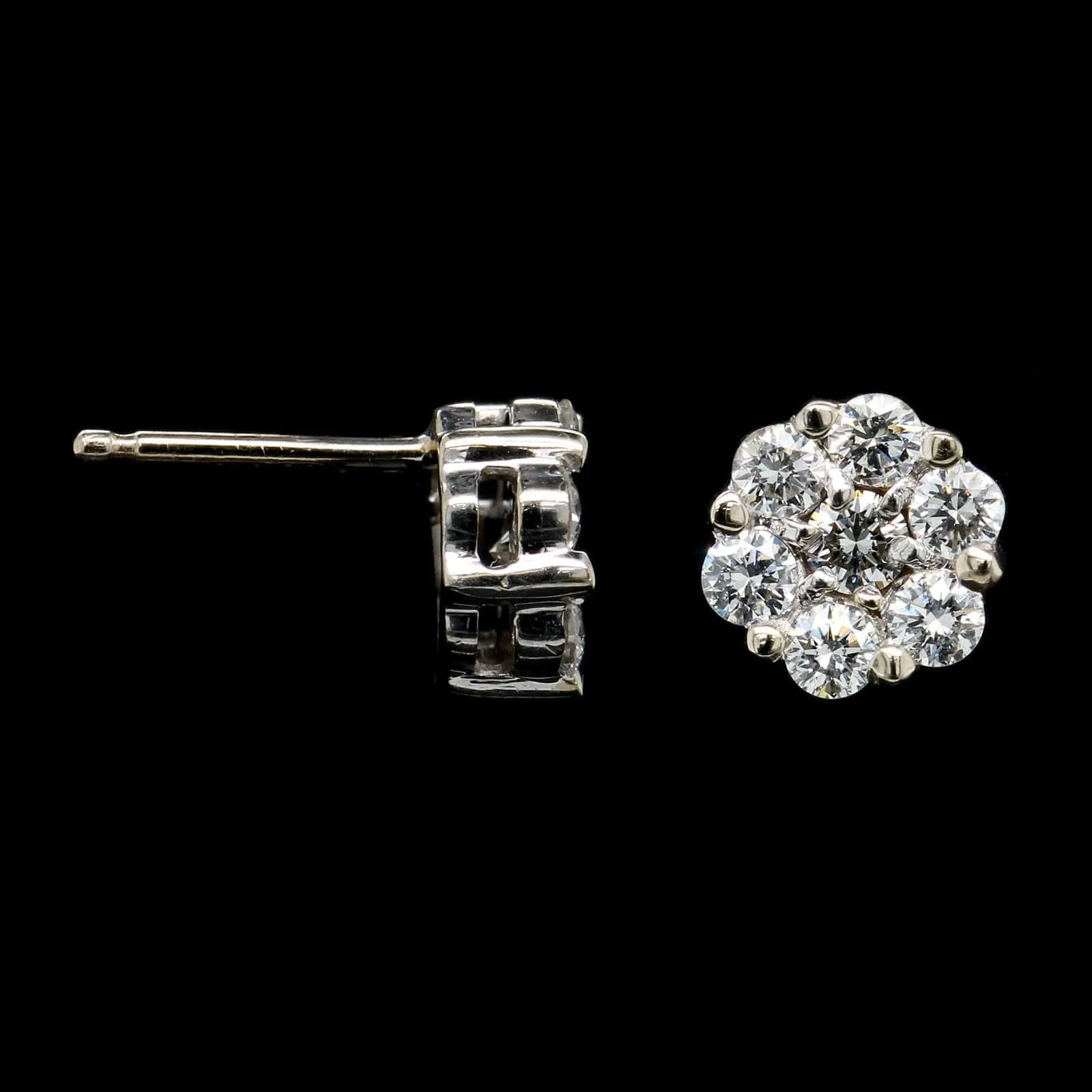 14K White Gold Estate Diamond Earrings