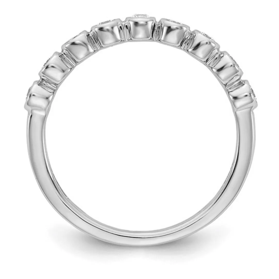 14K White Gold Lab Diamond Half Eternity Ring