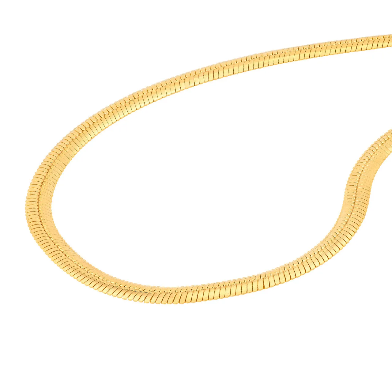 14K Yellow Gold 3.20mm Oval Snake Chain Necklace