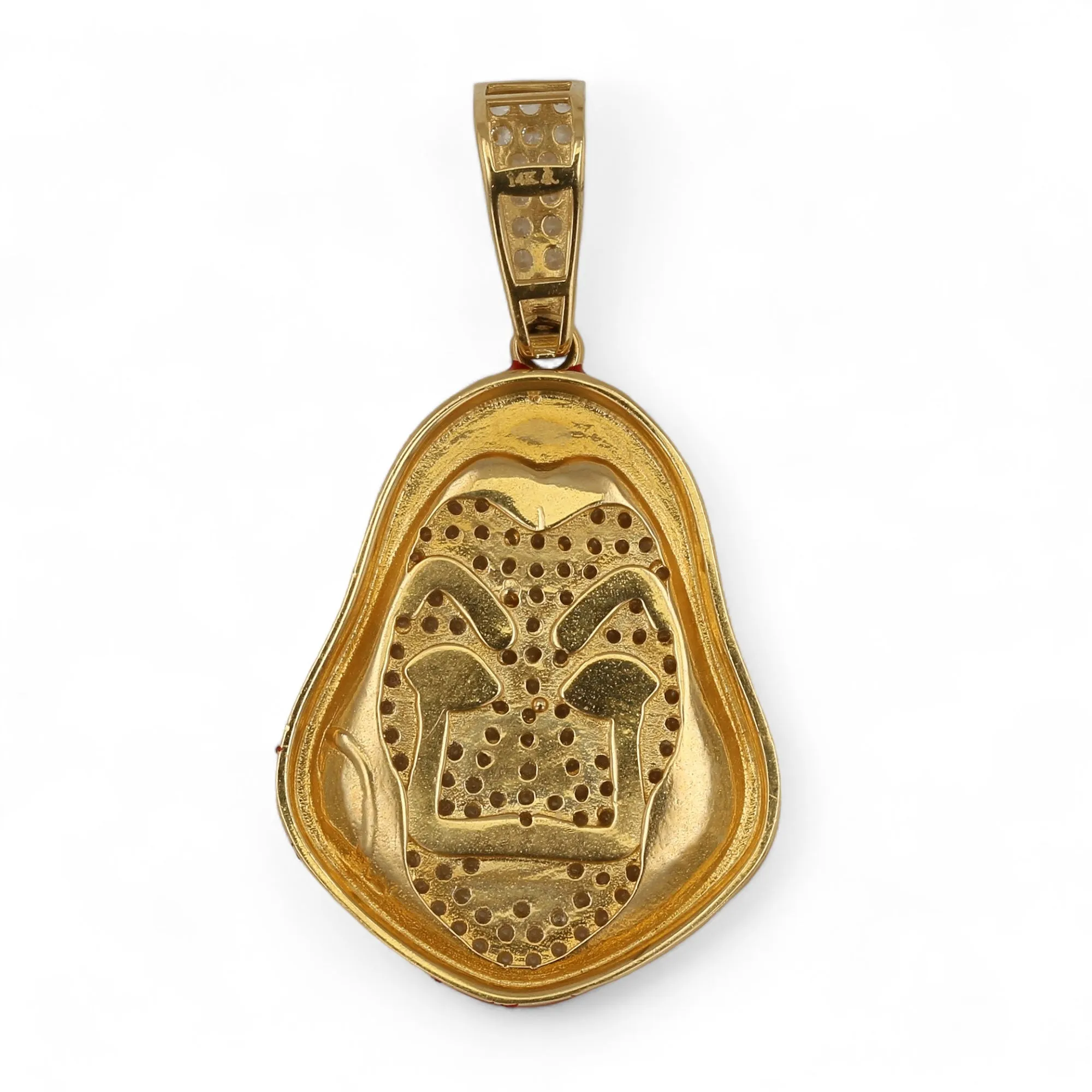 14K Yellow gold red enamel Heist pendant-316679