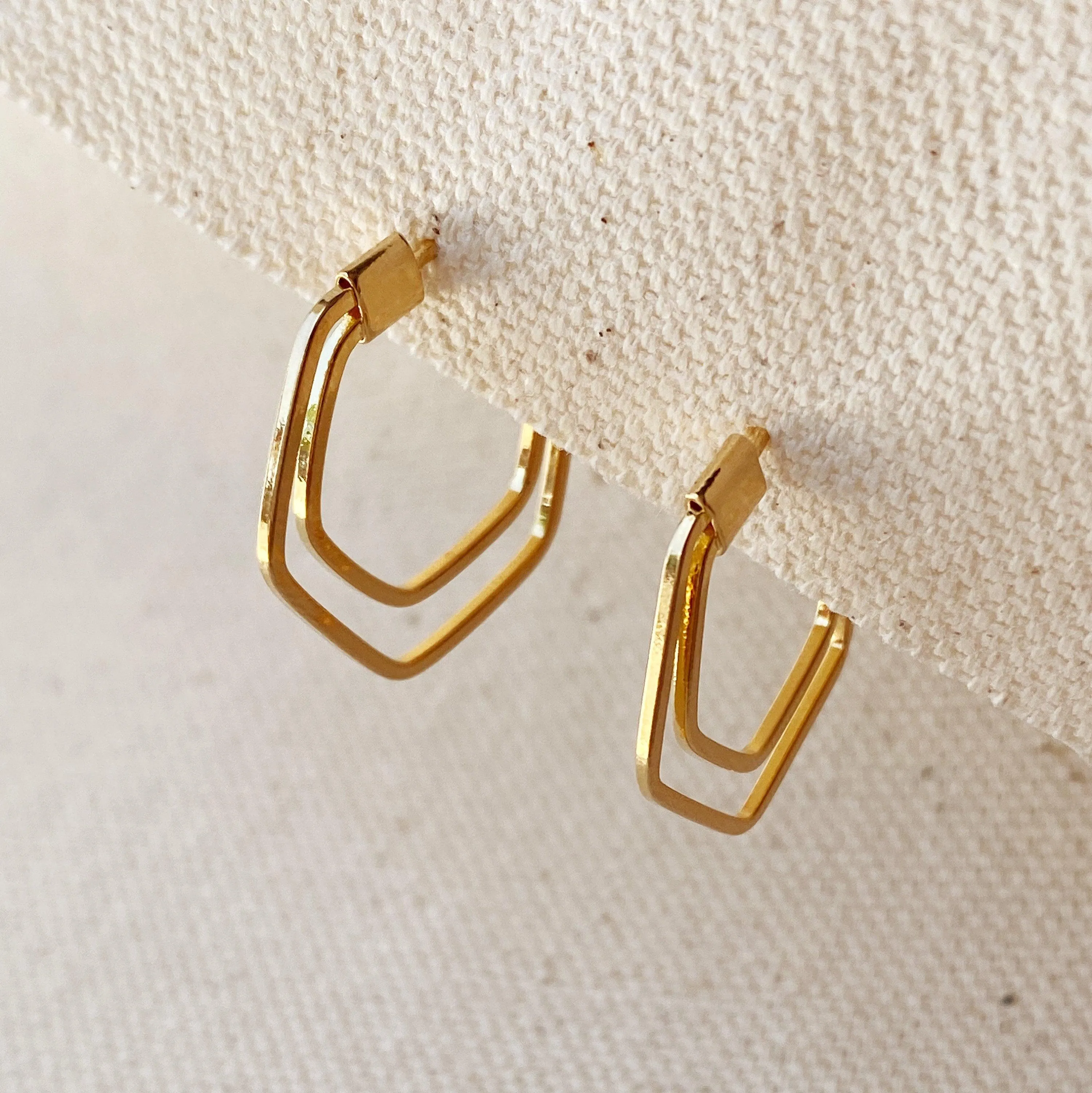 18k Gold Filled Double Thread Hoop Earrings