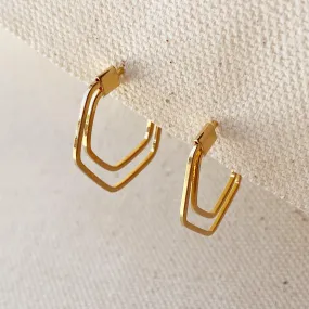 18k Gold Filled Double Thread Hoop Earrings