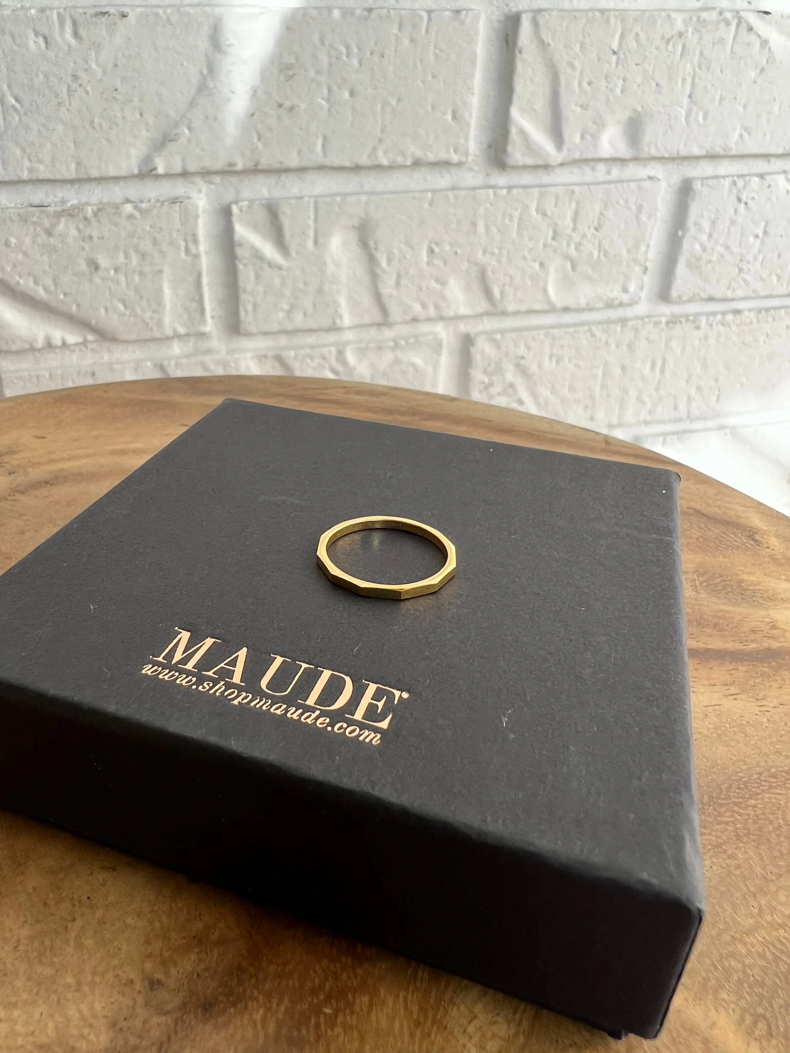 18K Millie Textured Thin Ring