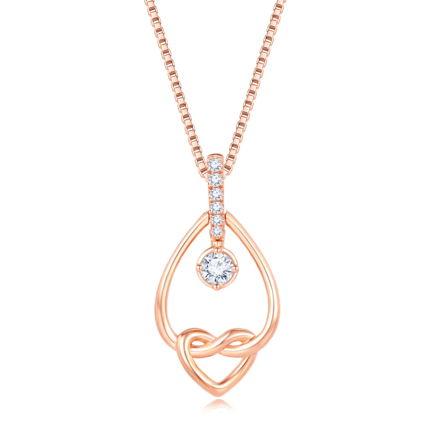 18K Rose Gold Diamond Pendant