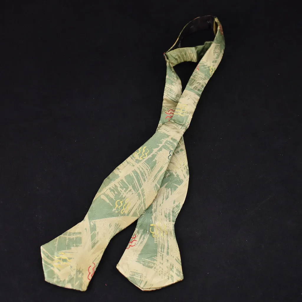 1940s Green & Tan Bow Vintage Tie