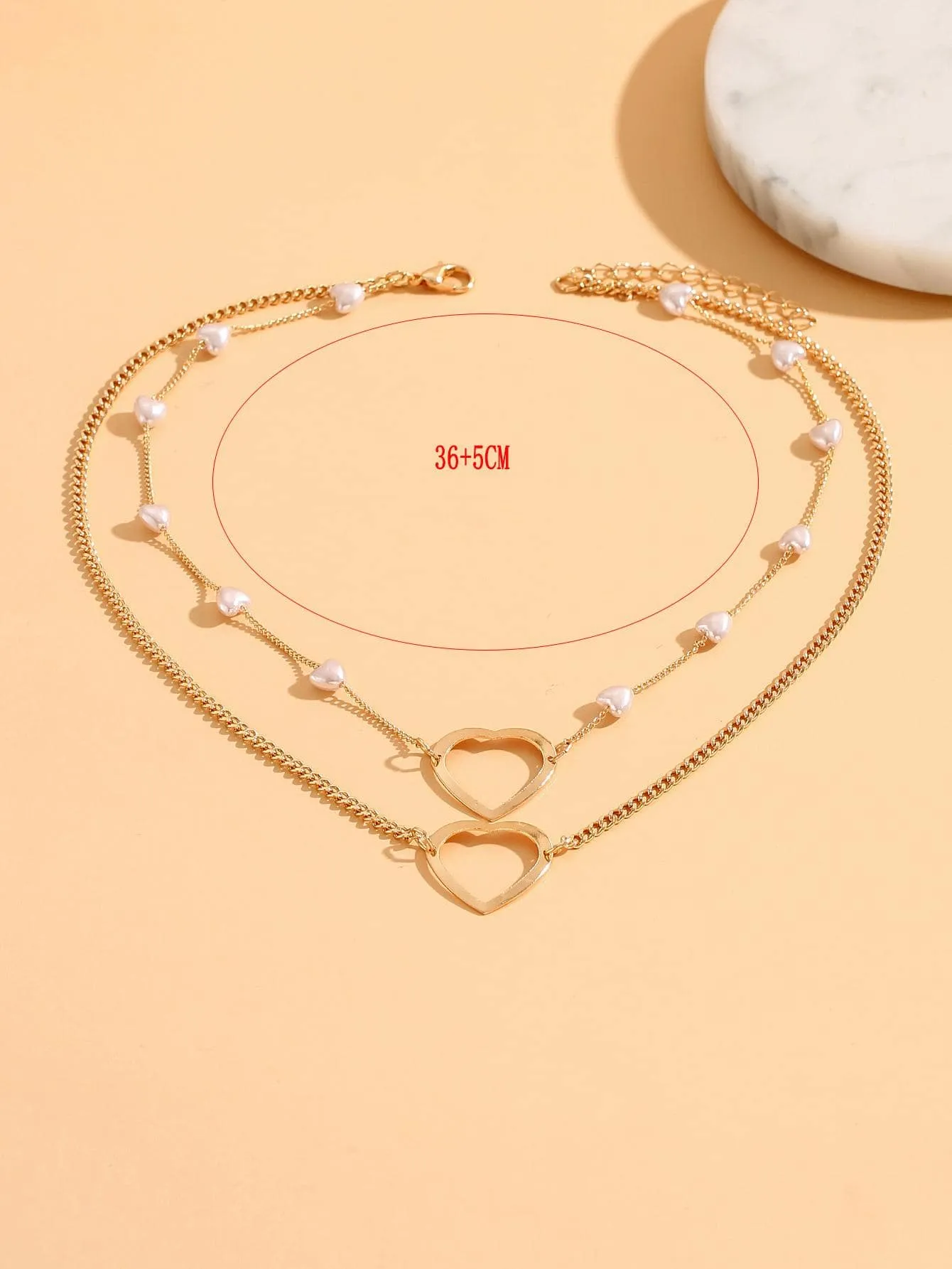 1pc Fashion Heart Charm Layered Necklace For Women For Daily Decoration