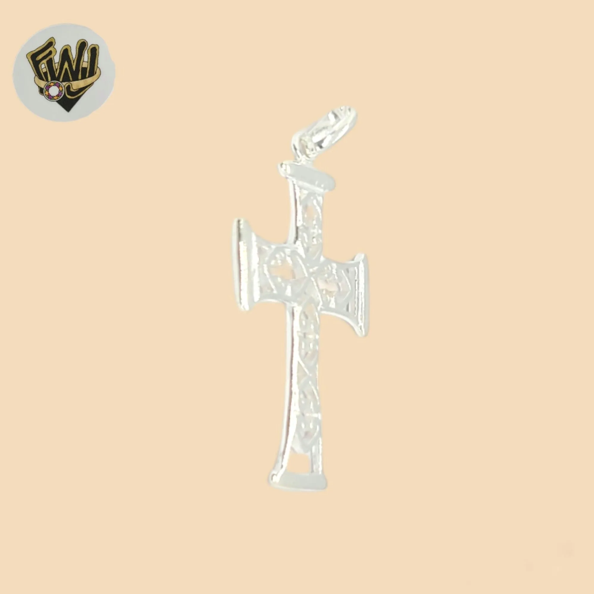 (2-1022) 925 Sterling Silver - Carved Cross Pendants.