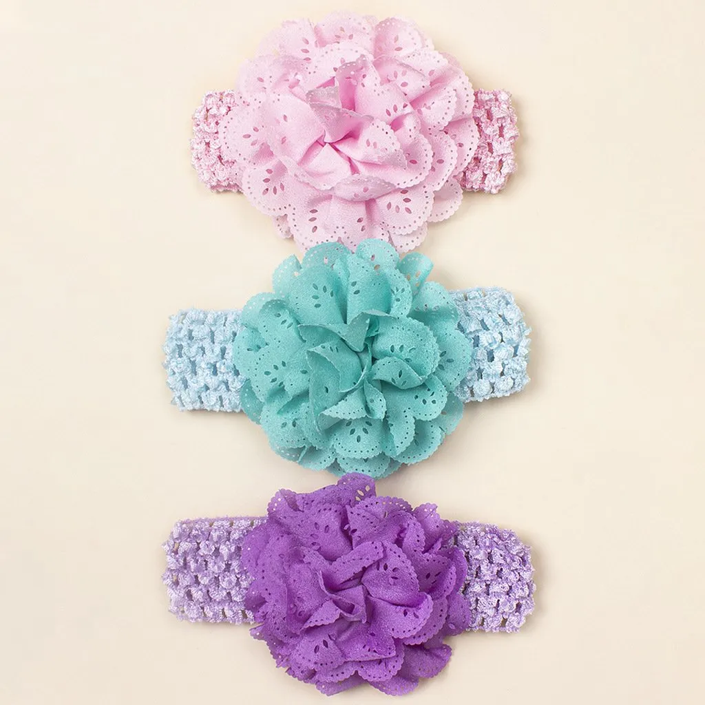 3PCS Baby Girl Hollow Flower Headband