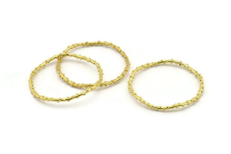 44mm Circle Connectors, 2 Raw Brass Circle Connectors (44x2x2mm) N1734