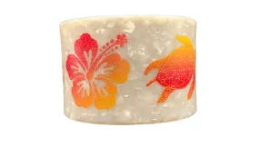 50mm White Hibiscus Turtle Bracelet