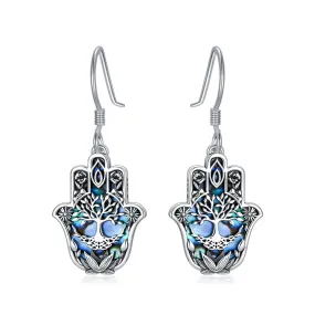 925 Sterling Silver  HamsaLotus Earrings  Jewelry Gifts for Birthday Christmas for Women Men