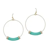 Acrylic Tube Bead Drop Hoop Earring