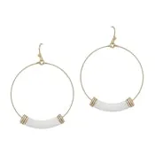 Acrylic Tube Bead Drop Hoop Earring