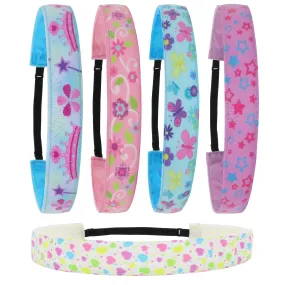 Adjustable No Slip Headbands - Cute Icons 5 Pack