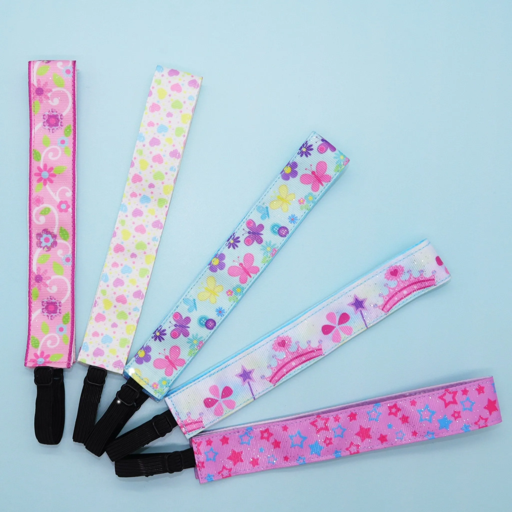 Adjustable No Slip Headbands - Cute Icons 5 Pack