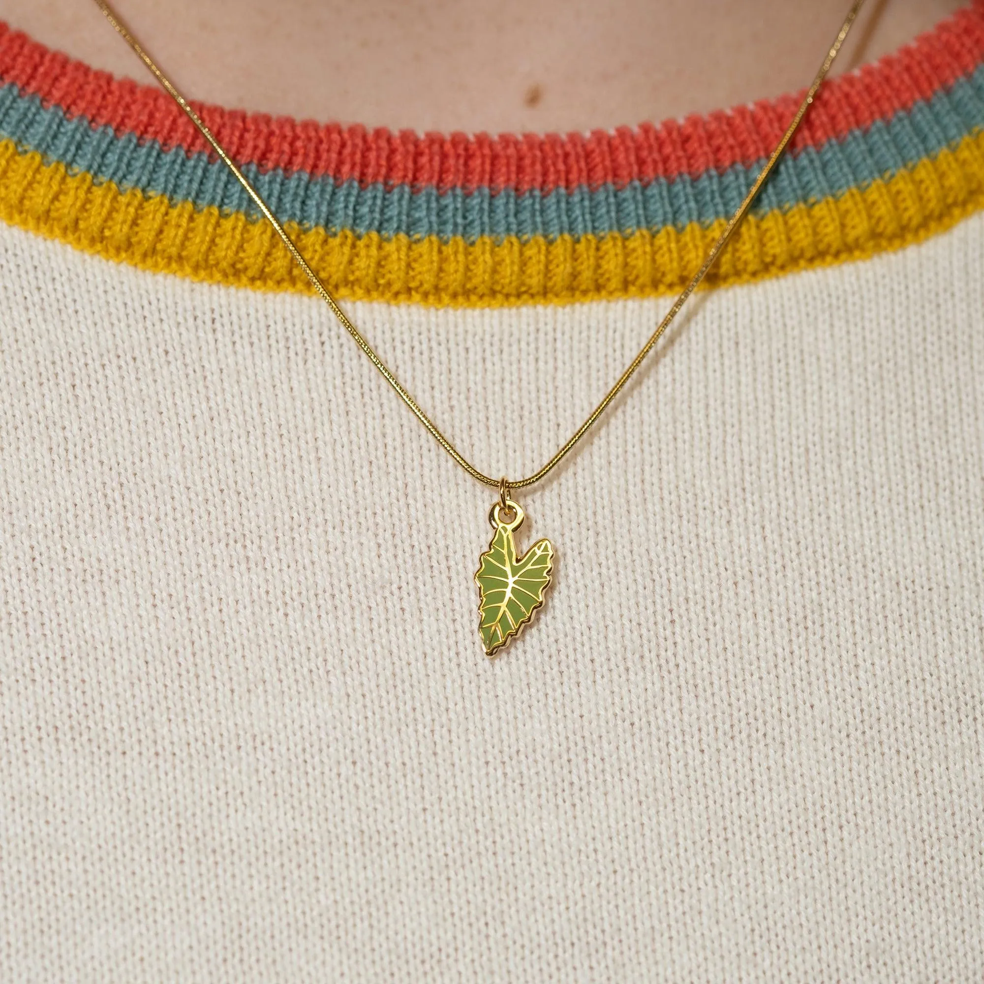 Alocasia Polly Leaf Necklace