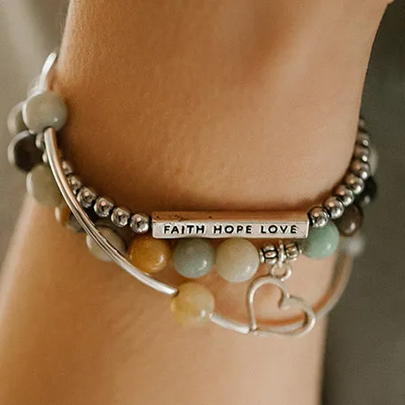 Anchor | Soft Bangle Charm Bracelet | Hematite