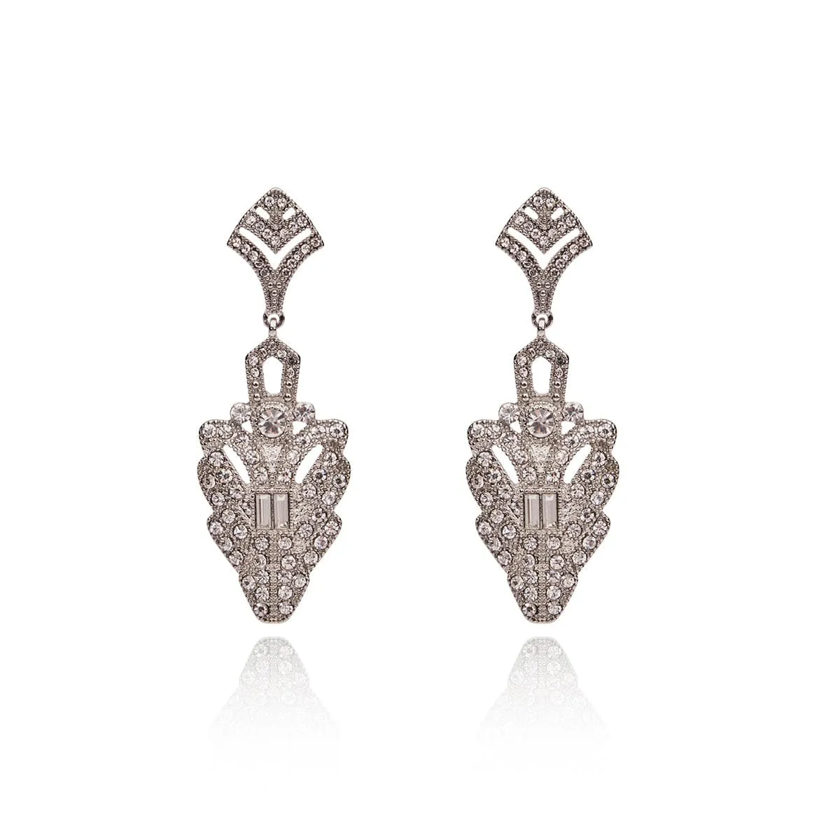 Art Deco Drop Earrings: Decadent Crystal 1920s Earrings