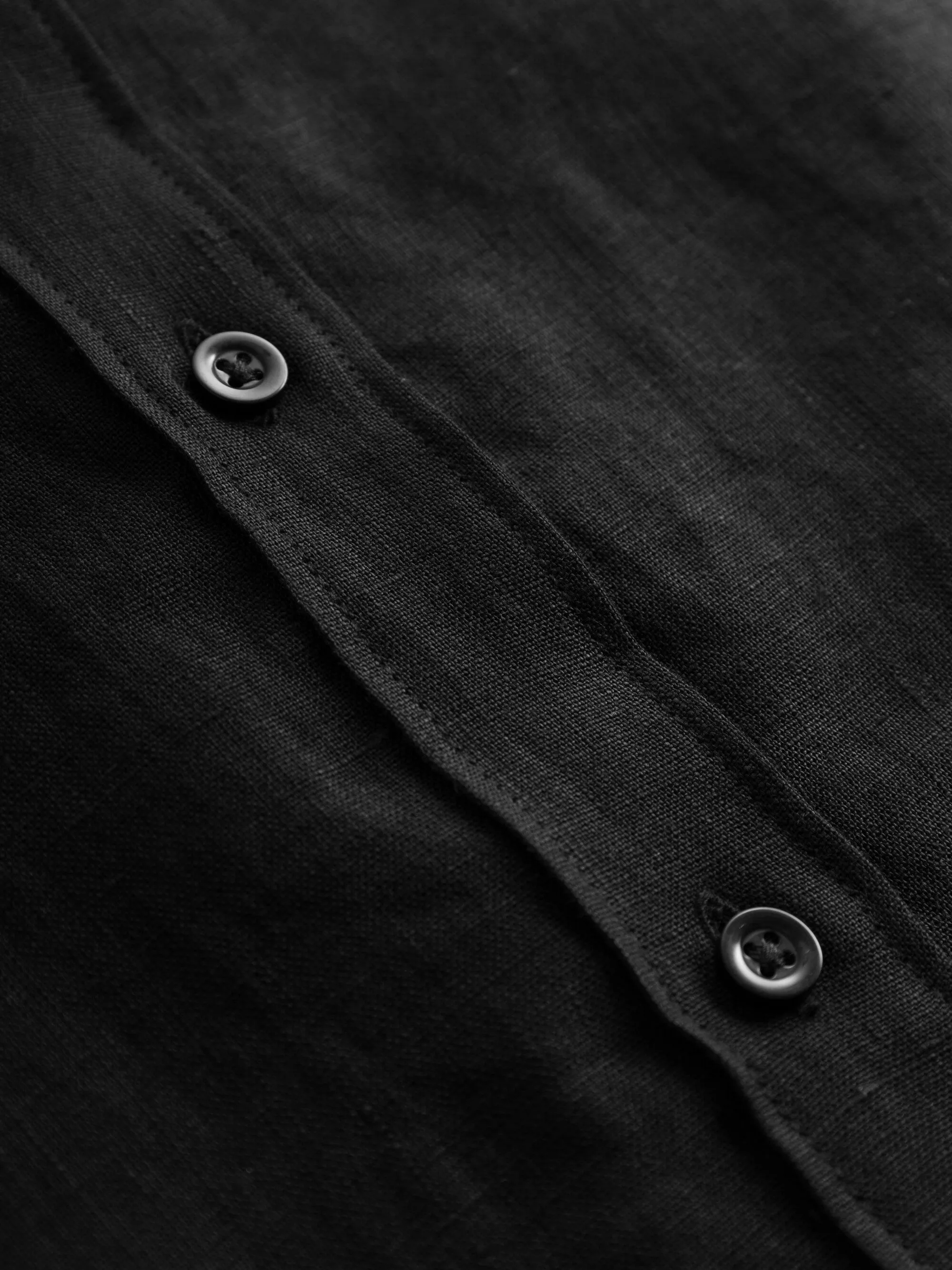 ASTER fold up short sleeve linen shirt - Black Jet