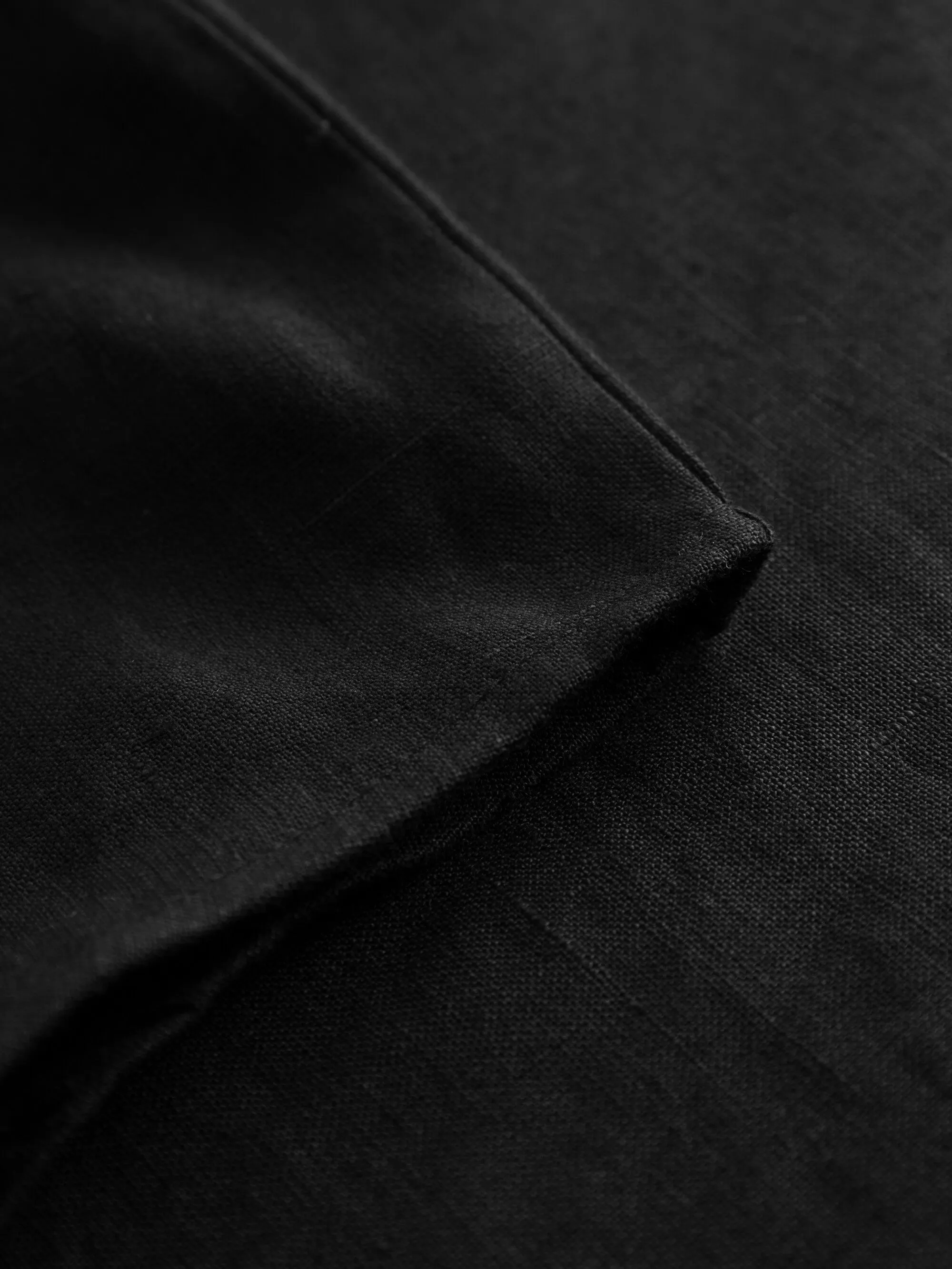 ASTER fold up short sleeve linen shirt - Black Jet