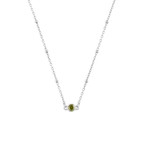 AUGUST BIRTHSTONE NECKLACE SILVER