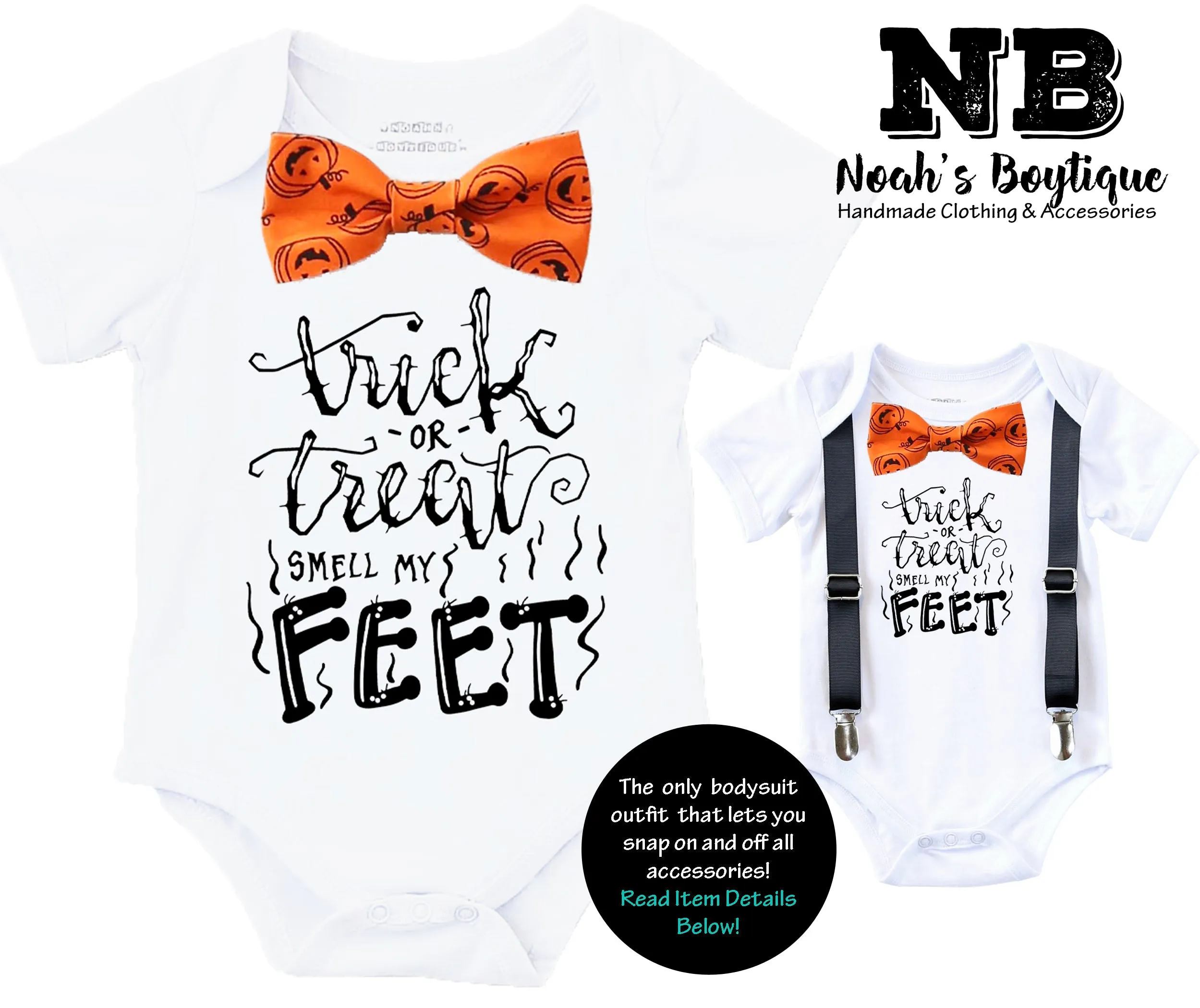 Baby Boy Halloween Outfit Trick or Treat Smell My Feet