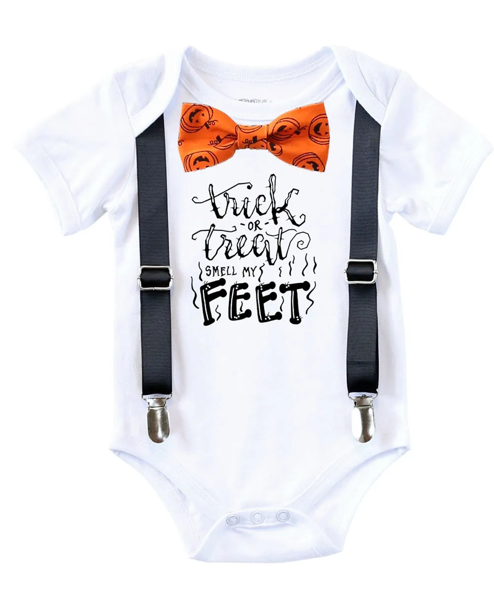 Baby Boy Halloween Outfit Trick or Treat Smell My Feet