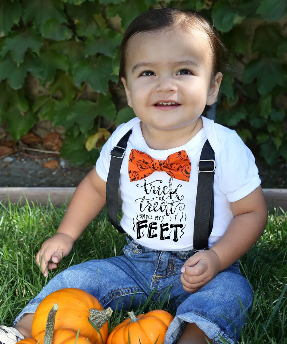 Baby Boy Halloween Outfit Trick or Treat Smell My Feet