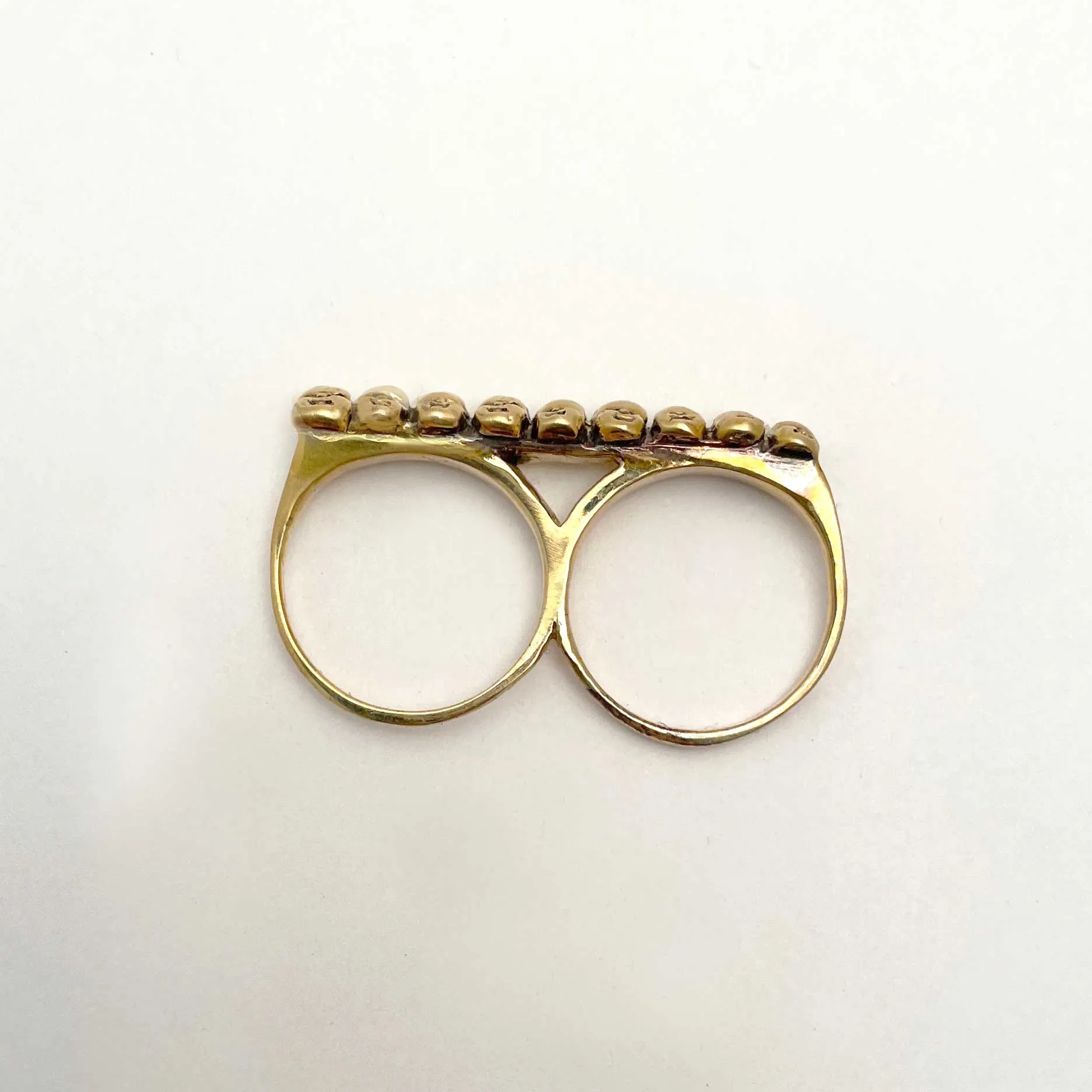 Baby Heads Knuckle Ring Gold Tone