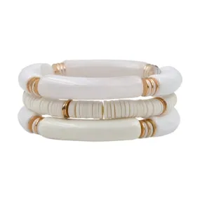 Bamboo Acrylic Stretch Bracelet Set