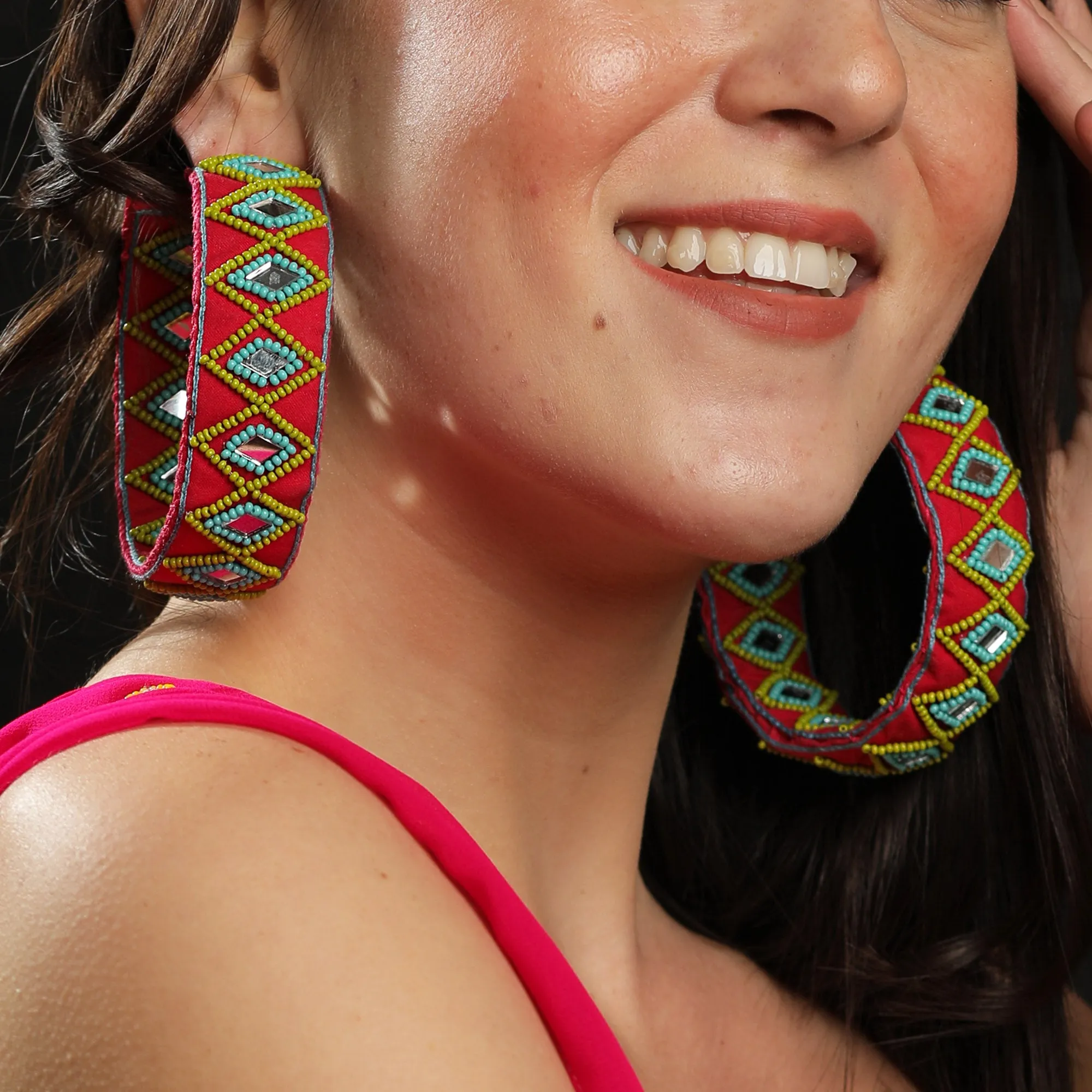 Banjara Hand Embroidered Hoops