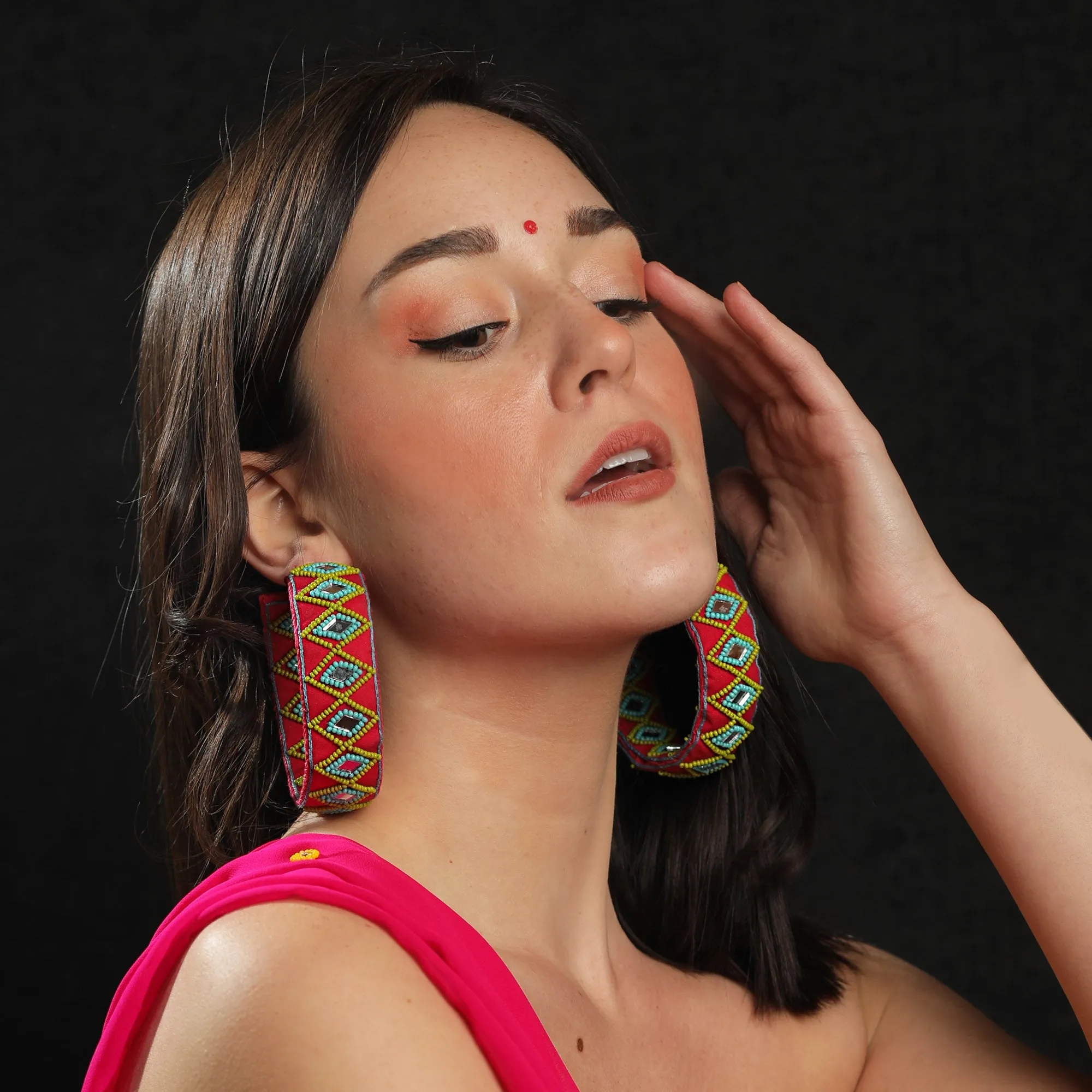 Banjara Hand Embroidered Hoops