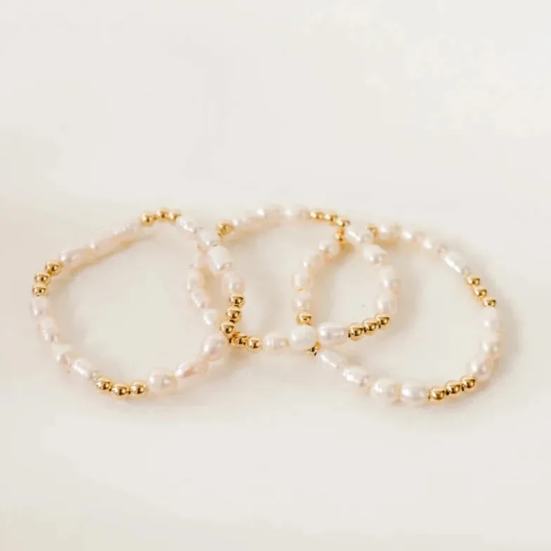 Beaded Blondes | Willow Pearl Bracelet in Gold