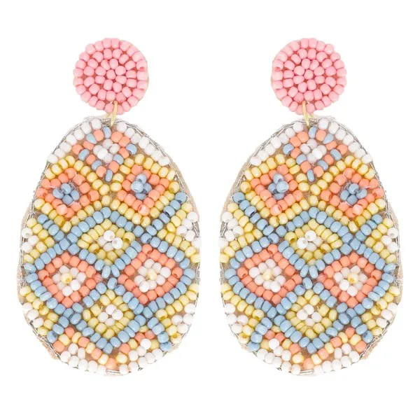 Beaded Easter Egg Earring