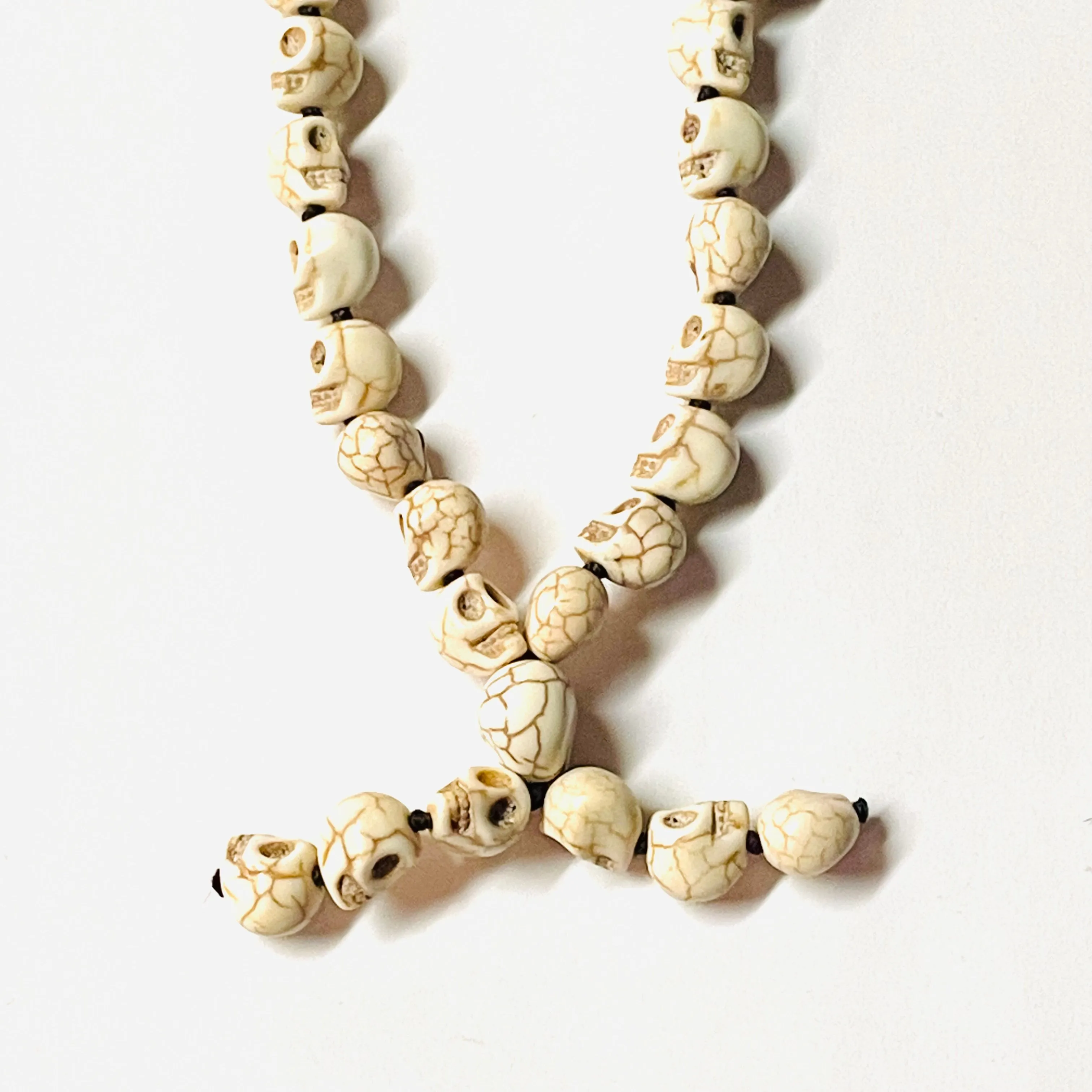 Beaded Skull Long Necklace