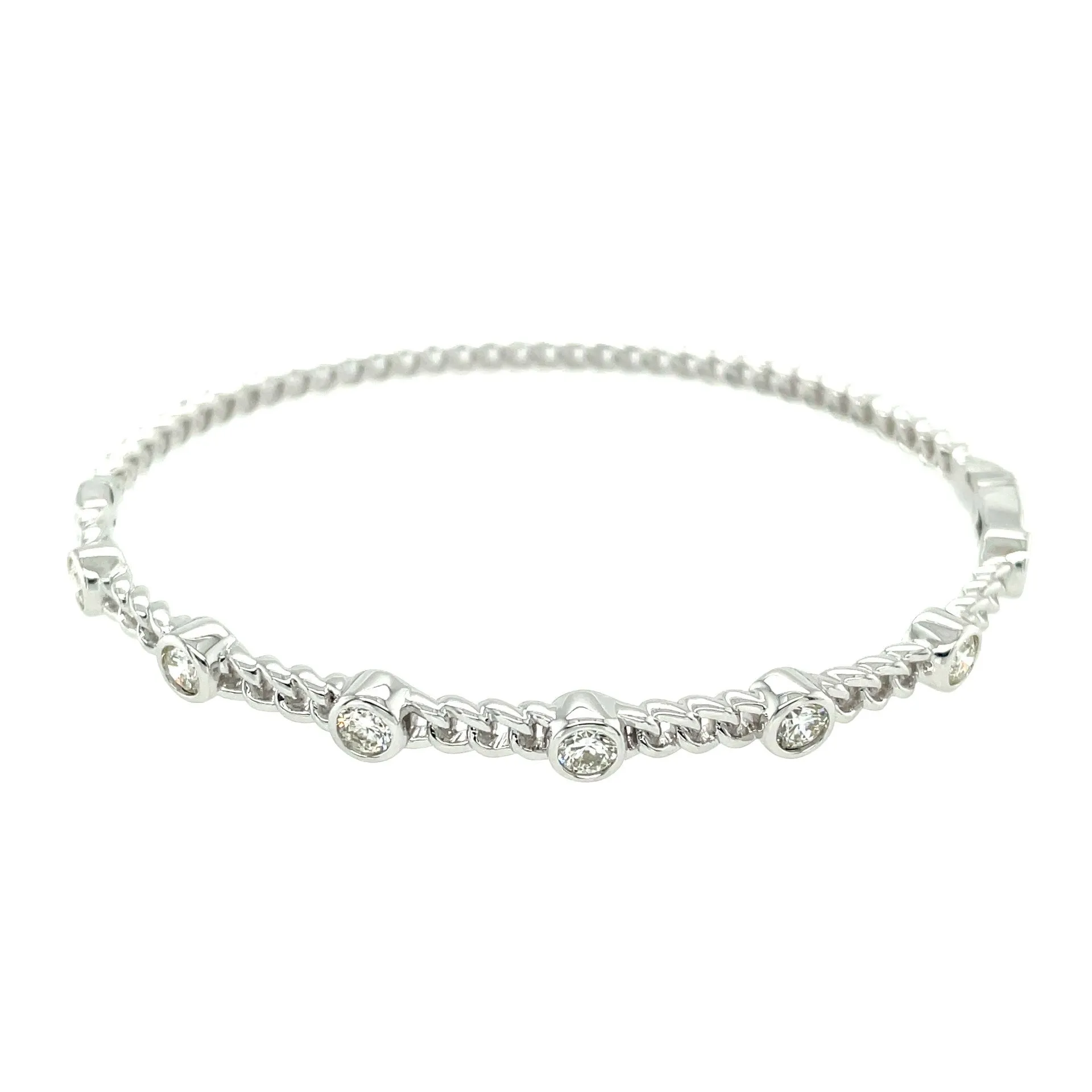 Bezel Chain Diamond Bangle