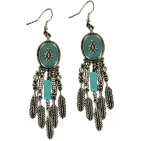 Blazin Roxx Women's Chandelier Feather Earrings