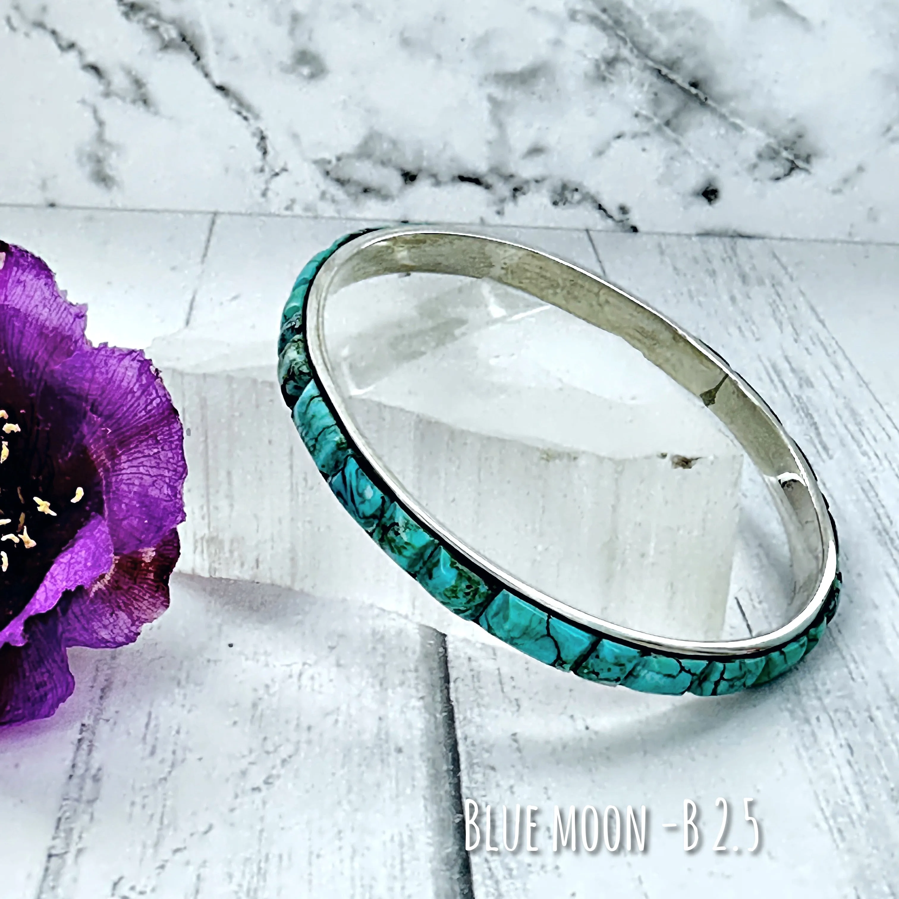 Blue Moon Turquoise Bangle Bracelet 2.5