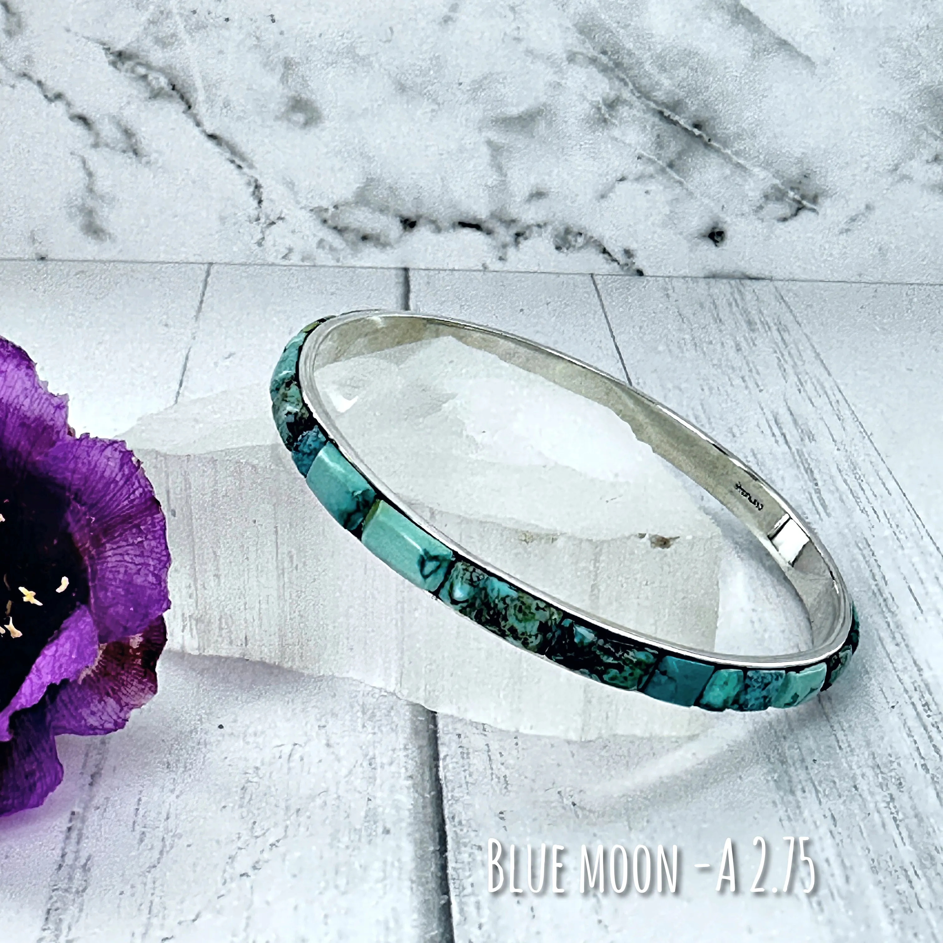 Blue Moon Turquoise Bangle Bracelet 2.5