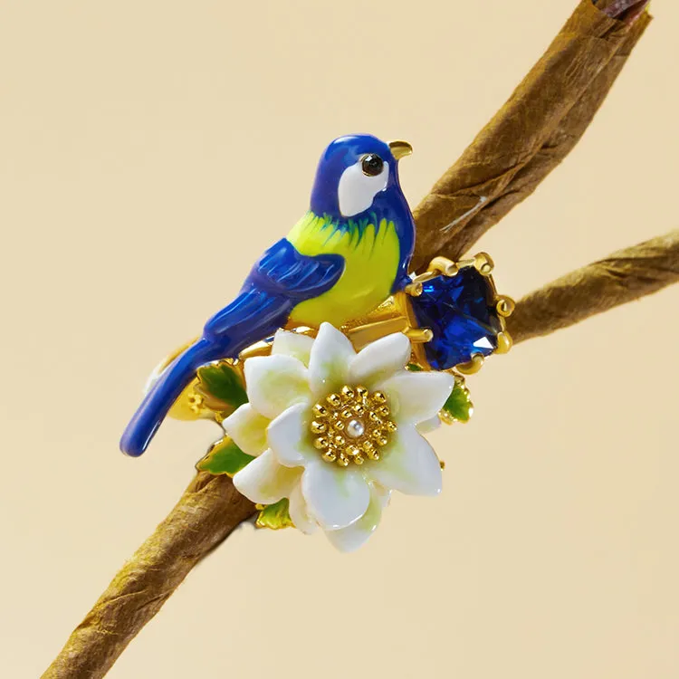 Blue Tit Gem Ring