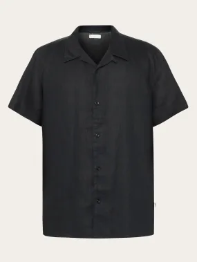 Box fit short sleeved linen shirt - Black Jet