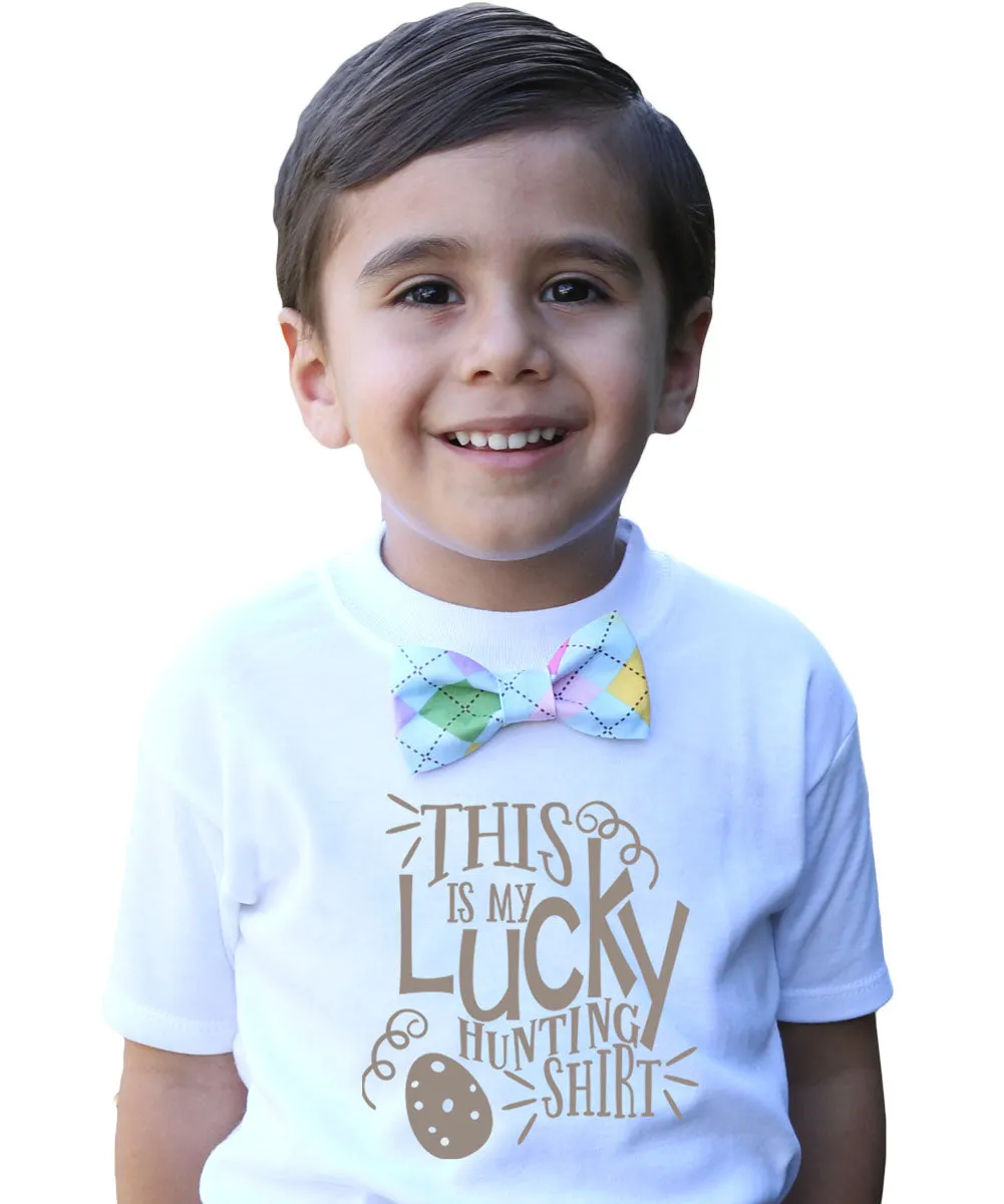 Boys Easter Shirt with Bow Tie and Cute Saying