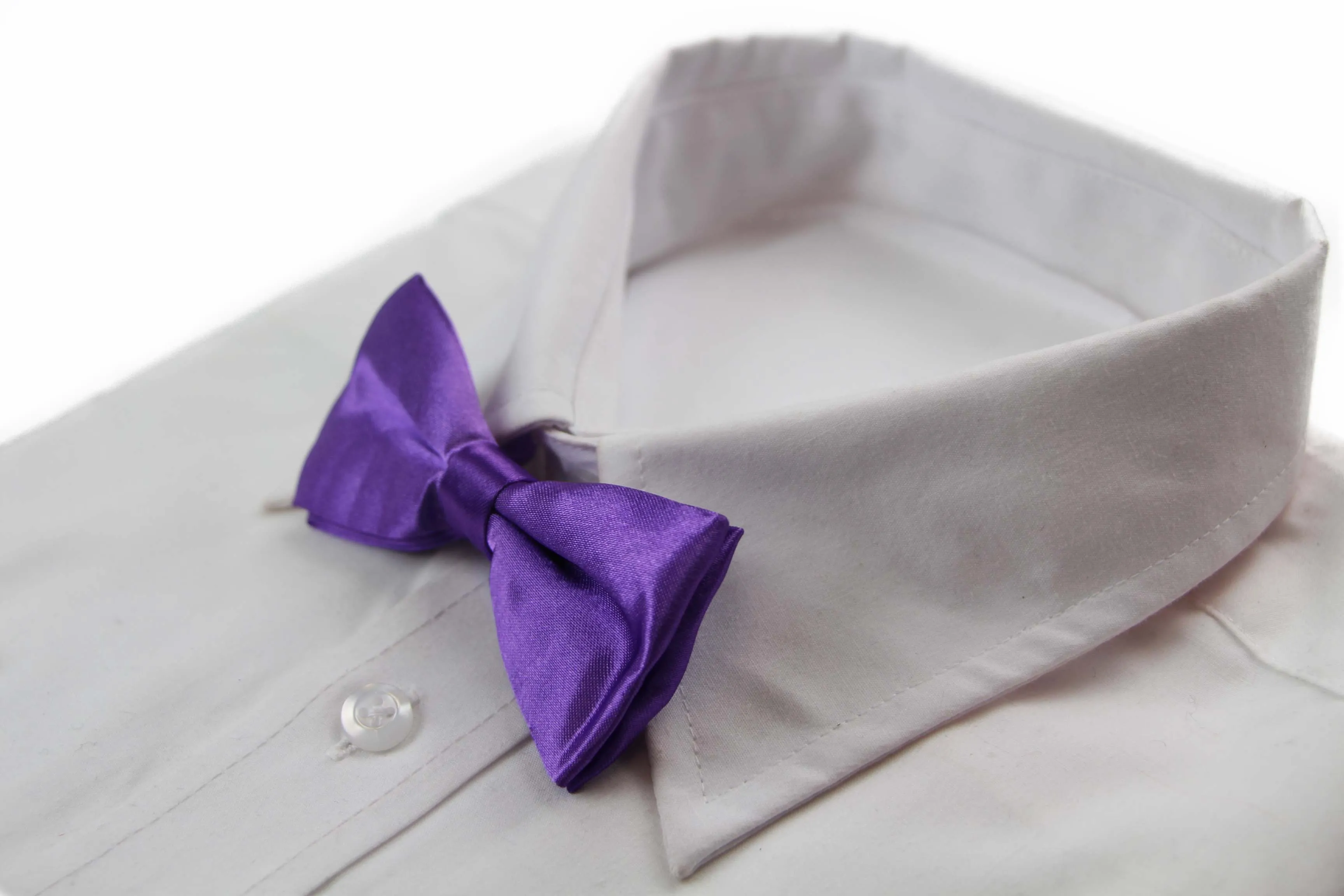 Boys Purple Plain Bow Tie