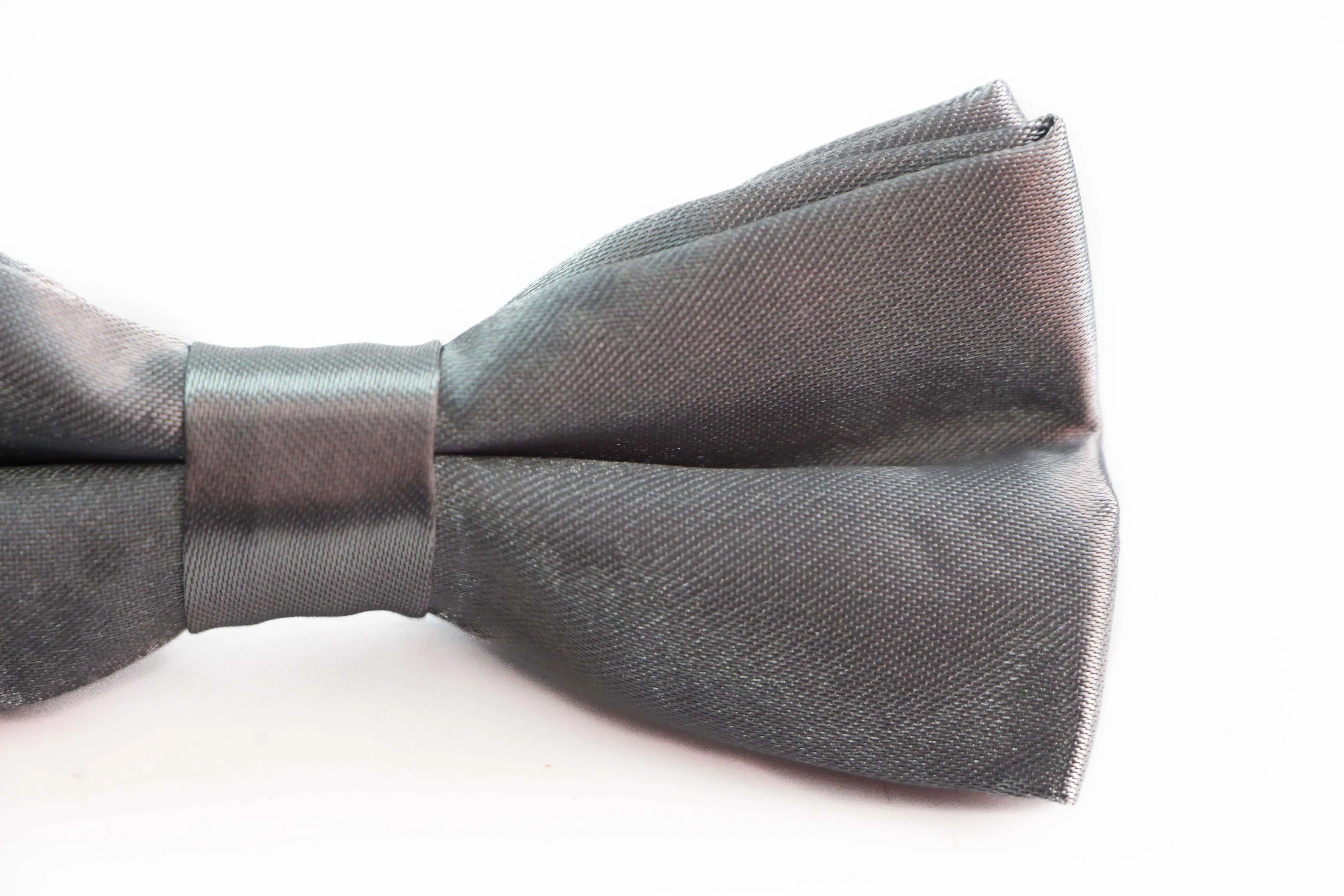 Boys Silver Plain Bow Tie